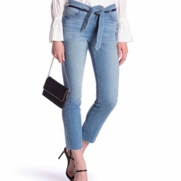 Frame Le High Straight Raw Waist Tie in Hannington - Picture 2 of 16